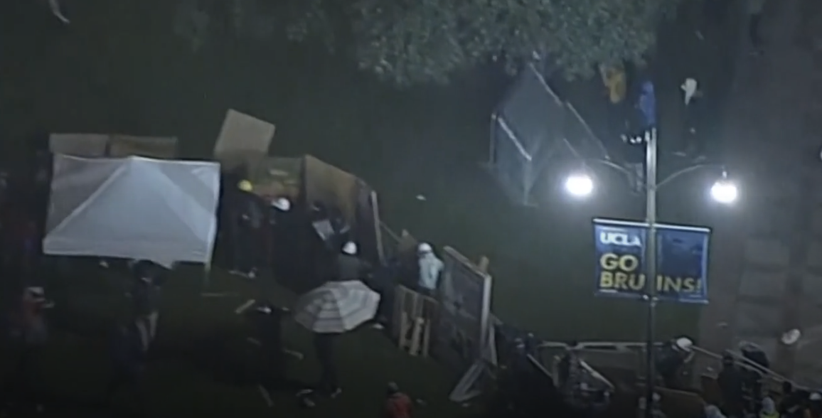 Violence erupts between protester groups overnight at UCLA